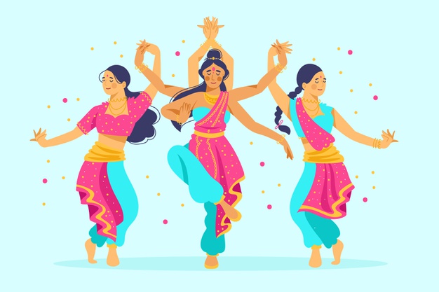 indian folk dance clipart